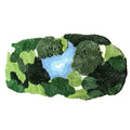 3x5 Feet 3D Moss Rug with Oval Lake Variation, Non-Slip Shag Carpet Indoor Green
