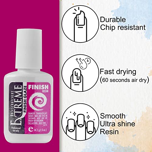 Backscratchers Extreme Glaze Nail Resin 0.5oz Finish Glaze for Nails, Tips & Extensions