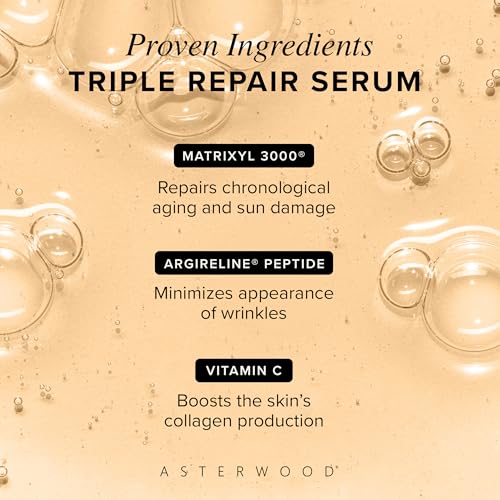 Asterwood Triple Repair Peptide Serum 4 Fl Oz - Firming Anti-Aging Face Treatment