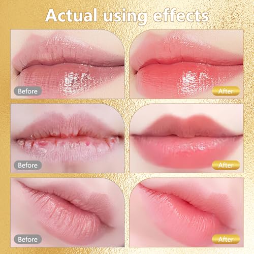 WLLEADG 2Pcs Transferproof Color Changing Lipstick, Gold Crystal Color Changing Lipstick, Moisturizer Long Lasting Lip Balm for Women (Gold)