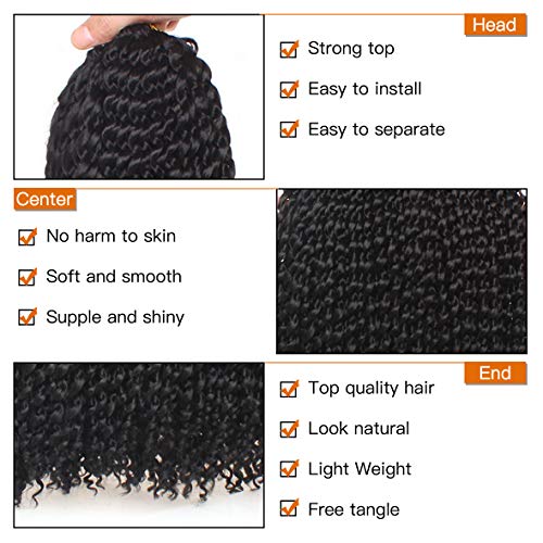 30 Inch Water Wave Passion Twist Hair 7 Packs - Natural Black #1B