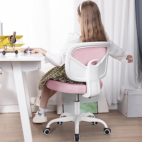Primy Kids Desk Chair Pink PR777 Height Adjustable Swivel Mesh Student Chair for 4-12