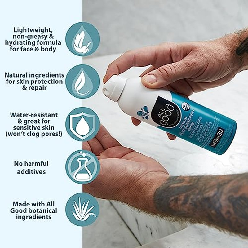 All Good Sports Mineral Sunscreen Butter Stick for Face, Nose, Ears - UVA/UVB Broad Spectrum SPF 50, Coral Reef Friendly, Water Resistant, Zinc Oxide, Coconut Oil, Beeswax, Vitamin E (2.75 oz)(2-pack)