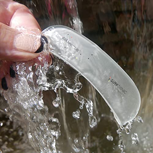 Germanikure Czech Crystal Glass Moon Nail File with Leather Sleeve - Ergonomic & Sterilizable