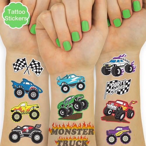 Fake Tattoos for Kids, 500+ Mixed Styles Temporary Tattoos Stickers for Girls and Boys, Monster Truck Unicorn Mermaid Marine Animals Flower Fairy Pirate Tattoos for Kids Birthday Party Supplies