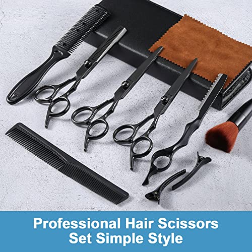 Fetinar Black 11-Piece Professional Hair Scissors Set with Stainless Steel Blades
