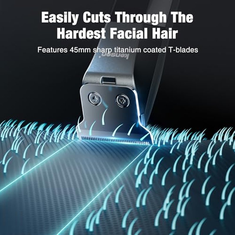 Body Hair Trimmer for Men - Kensen Electric Groin & Pubic Hair Trimmer, Rechargeable Ball Shaver Groomer, Waterproof Mens Body Groomer Kit for Sensitive Areas, Cordless for Wet/Dry Use (Gray)