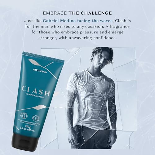 O Botic?rio Clash Pre & Post-Shave Cream, Elevated Dual Purpose Care for Smooth, Fresh Fragranced Skin, 5.29 Ounce (150g)