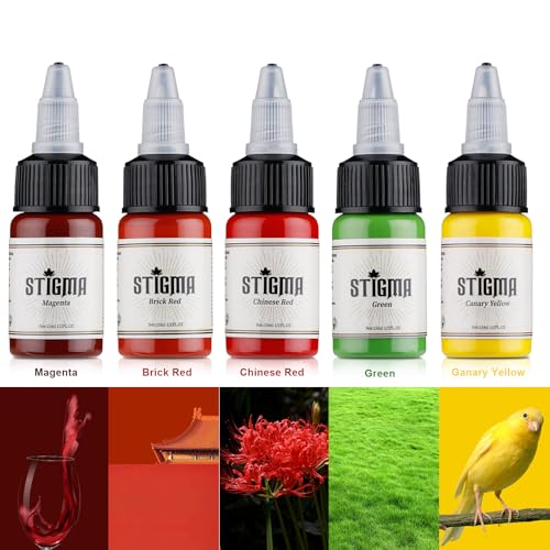 STIGMA Classical 14-Piece Tattoo Ink Color Set 15ml - Hypoallergenic Pigments