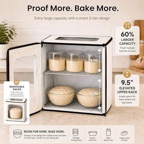CasaChic Large 2-Story Bread Proofing Box with Temperature & Humidity Control