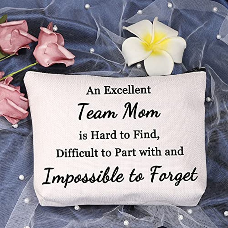 LEVLO Best Coworker Leaving Gifts An Excellent Team Mom is Hard to Find Makeup Bags Women Colleague Leaving Gift (An Excellent Team Mom)