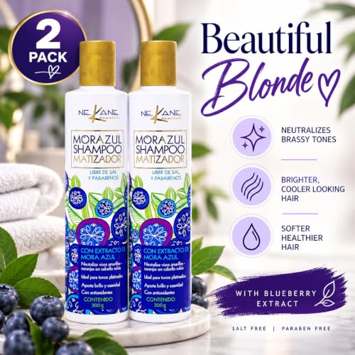 Purple Blue Toning Shampoo Pack for Blonde Gray Silver Hair - Sulfate & Paraben Free