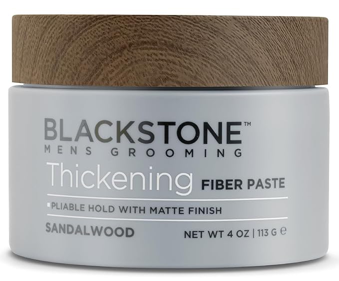 Men's Hair Styling Fiber Paste Gel with Matte Finish - Sandalwood 4 Oz Pack of 2