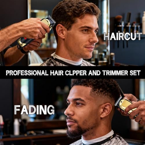 Professional Cordless Hair Clippers & Trimmer Set for Men with 23 Accessories