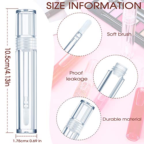 30 Pcs Clear Lip Gloss Containers 5ml Refillable Lipstick Tubes with Brushes