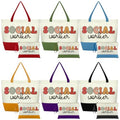 12 Pcs Social Worker Tote Bag Gift for Women Include 6 Cosmetic Bags 6 Canvas Bags Social Worker Appreciation Gifts Set for Women Retirement Volunteer Graduation Birthday Holiday Bag Gift Bulk