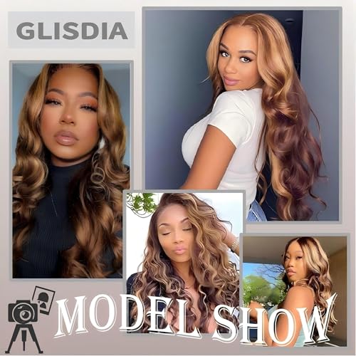 Brazilian Human Hair Closure 2x6 Lace Frontal Highlight Body Wave P4/27 - 12 Inch with Variation P4/27 Ombre Brown and Honey Blonde