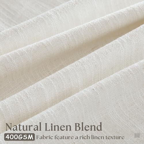 Natural Linen Pinch Pleated Curtains Set - 40W x 112L Inches, Pack of 2