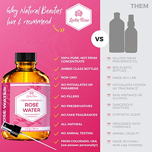 Jojoba Oil and Rose Water Facial Toner Set for Skin & Hair - 4 oz Each