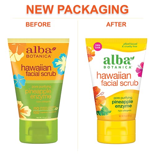 Pineapple Enzyme Facial Scrub - 4 Oz Pore Purifying Exfoliant with Botanical Ingredients