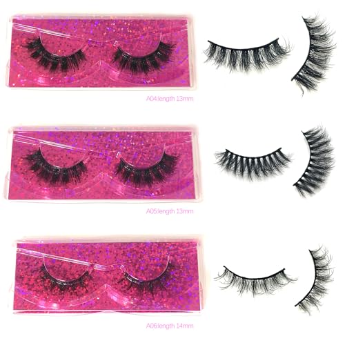Natural Look Fluffy Eye Lashes, Faux 3D Mink Lashes 10 Styles Eyelashes Wholesale(10 Pairs)