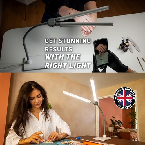 DuoPro Double Shade LED Table Lamp - Flexible Brightness for Sewing & Crafting - Variation of Duo Pro - Table