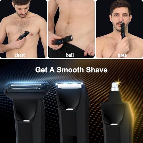 Men's 3-in-1 Body & Nose Hair Trimmer Black945 - Waterproof Electric Grooming Kit