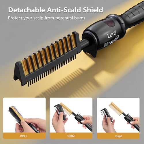 Electric Hot Comb for Wigs & Hair Styling - Adjustable Temperature 180-500°F