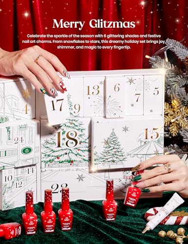 Beetles Merry Glitzmas Gift Box Gel Nail Polish Set - Festive Holiday Manicure Kit