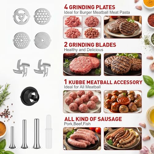 Cofun Stainless Steel Meat Grinder for KitchenAid Mixer - Silver