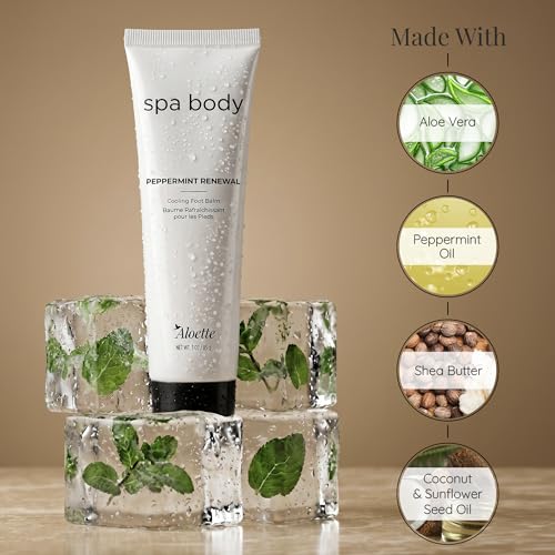 Aloette Peppermint Cooling Foot Balm for Dry Cracked Heels & Tired Feet