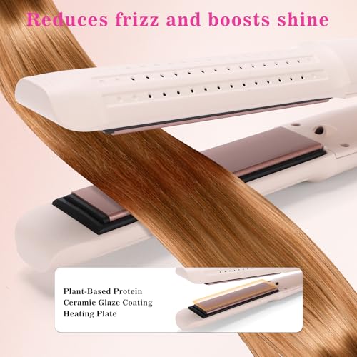 2-in-1 Hair Straightener and Curler Styler with Cool Air Safety - Blush