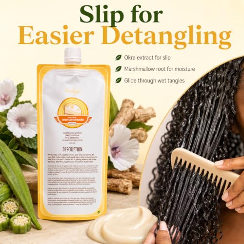 Ecoslay Banana Cream Deep Conditioner 8 oz - Nourishing Hair Mask for Dry, Damaged & Curly Hair - Plant-Based Treatment - Variation: 8 Fl Oz Pack of 1