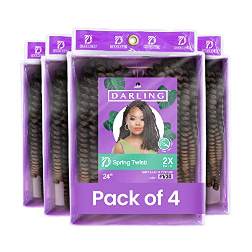 Darling Spring Twist Crochet Hair Extensions 24 Inch Pack of 4 #1/30