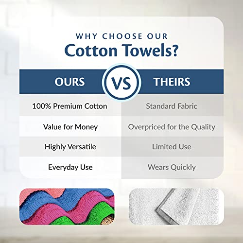 Cotton Assorted Pastel Mix Washcloths Ring Spun Premium Cotton 12'' x 12'' (66)