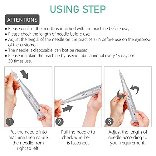 Permanent Makeup Machine Microblading Pen for Eyebrow Lip & Eyeliner - Silver - Machine