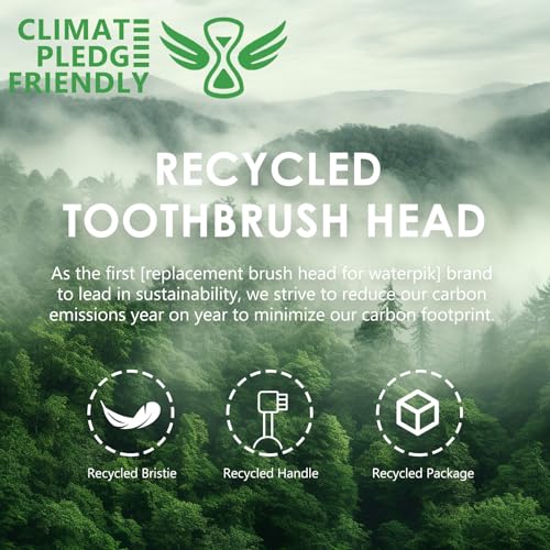 ZoCCee Charcoal Spiral Replacement Brush Heads for Waterpik Sonic Fusion 2.0 - 5 Pack Hard Bristles