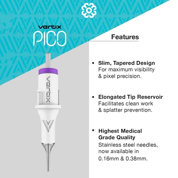 Vertix - Pico Membrane Cartridge Tattoo Needles 3 Round Liner 0.25mm