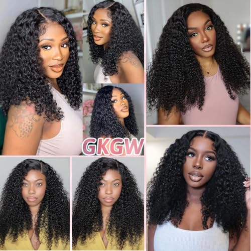 16 Inch Kinky Curly Clip-In Hair Extensions - Natural Black, 110g/Pack, Real Human Hair, Full Head Set