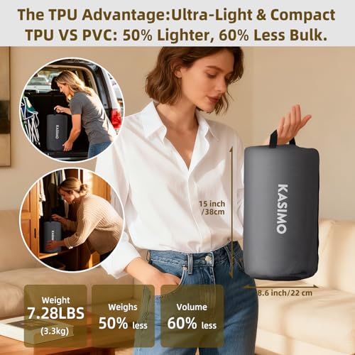 Queen Air Mattress with Wireless Battery Pump - Odorless TPU Material 75x59x8.7 Inches