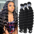Brazilian Human Hair Bundles Deep Wave 161-820 Inch Black - Unprocessed Virgin Hair