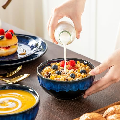 Vancasso Starry 16-Piece Dinnerware Set for 4 Blue Handmade Reactive Glaze