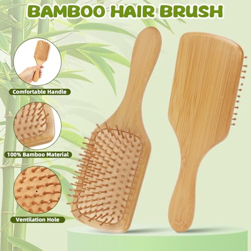 Rectangular DIY Bamboo Hair Brush Painting Kit with 12 Markers - Square