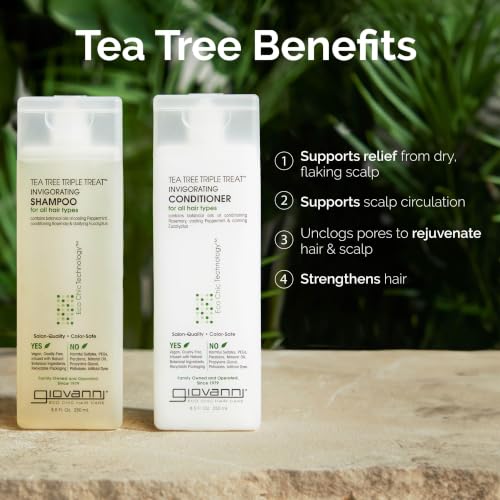Tea Tree Invigorating Shampoo & Conditioner Set - Deep Clean, Color Safe, Vegan