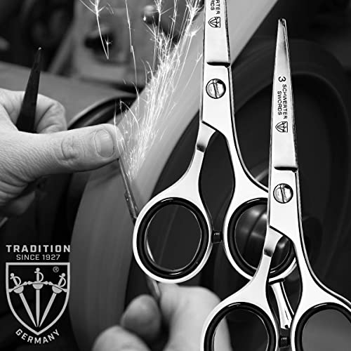 Drei Schwerter 3 Swords Germany Beard, Mustache Scissors With Comb – Stainless Steel, Black Case