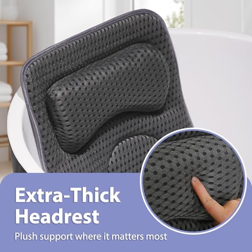 Full Body Bath Pillow for Tub -Soft Bathtub Pillow for Full Back, Head and Neck Support, Quick Dry Bath Cushion, Tub Pillow with 168 Suction Cups, Bathtub Accessories for Gift