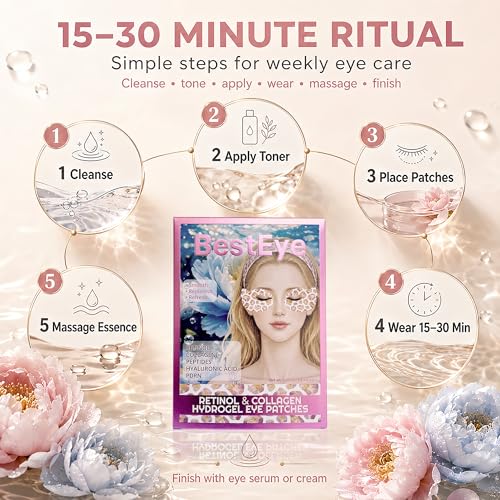 Besteye Rose Quartz Mauve Pink Under Eye Patches 5 Pairs Collagen & Caffeine