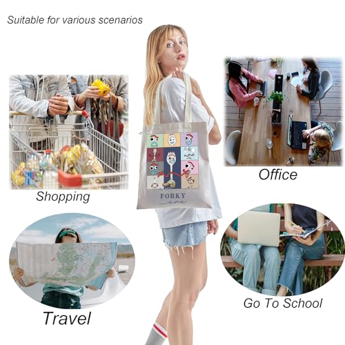 TSOTMO Toy Movie Merch Cartoon Forky Tote Bag for Cartoon Fans WDW Trip Gift for Toy Lovers (FORKY ERA)