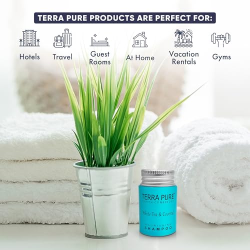 100 Pack 1 oz Travel Shampoo Bottles - White Tea & Coconut Hotel Toiletries Variation of THIS listing