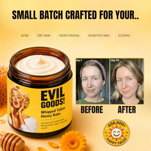Unscented Whipped Tallow Honey Balm - 4oz Jar - Natural Moisturizer - Variation of This Listing